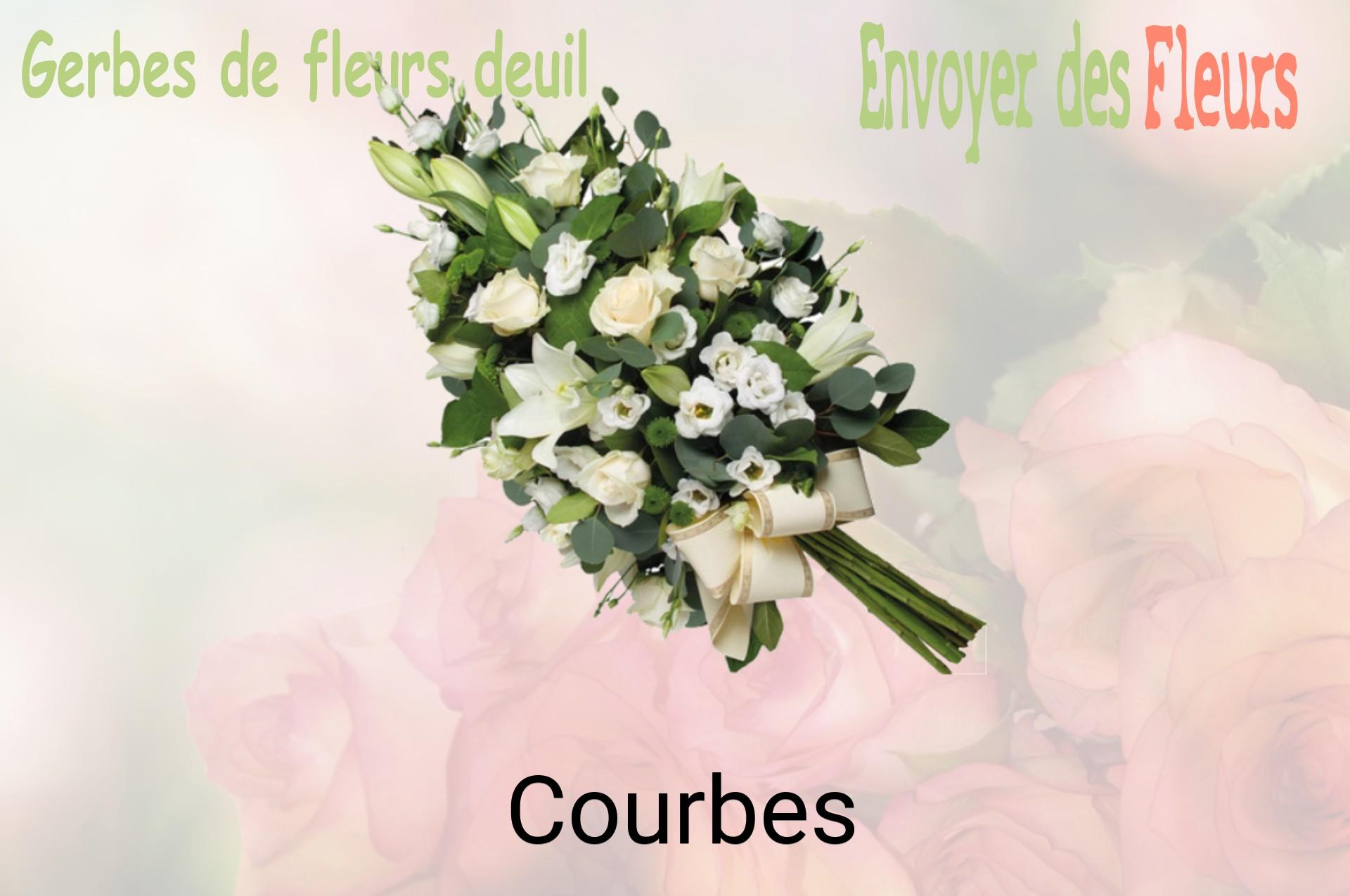 Gerbe de fleurs de deuil livrée à Courbes